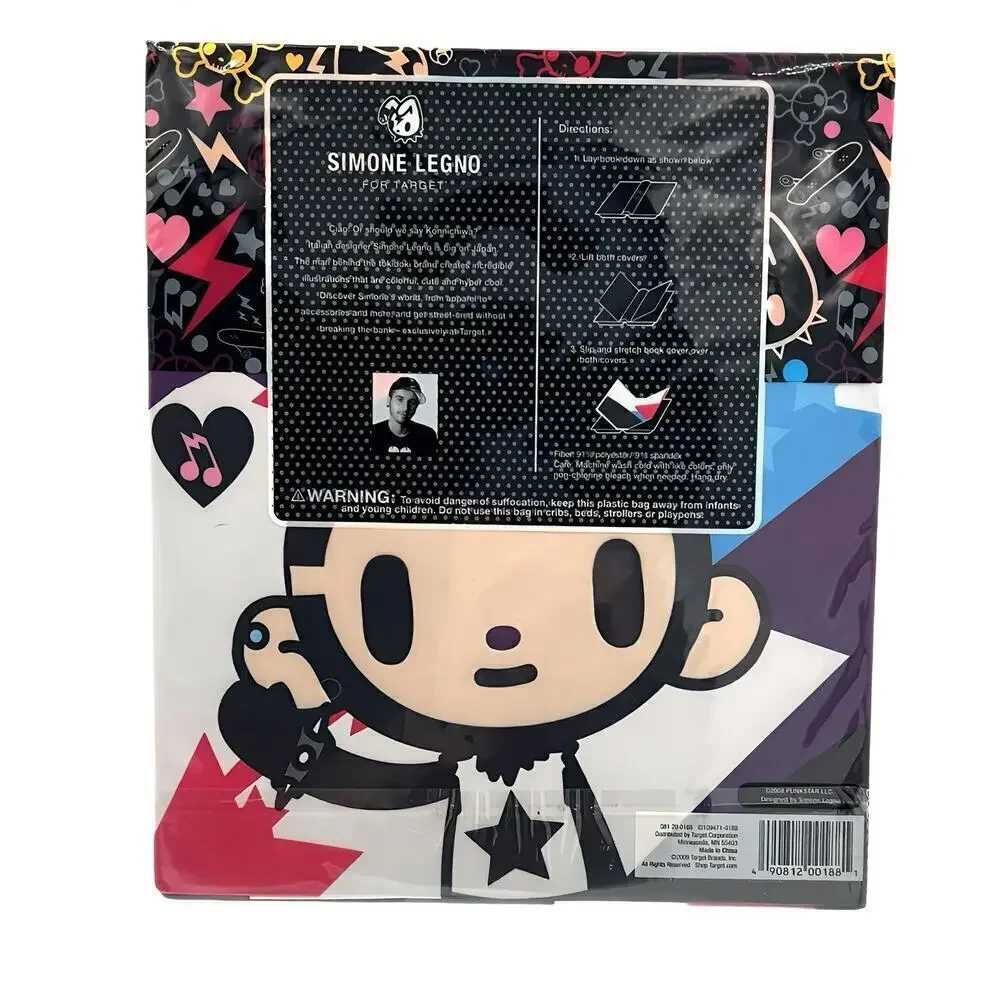 Tokidoki Punkstar Maxx School Supplies 2 Jumbo Book Cover Washable Stretchable